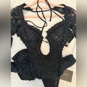 Outcast Amore Black Lace Bodysuit